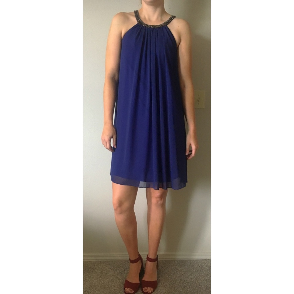 The Limited Trapeze Dress in Indigo Size M